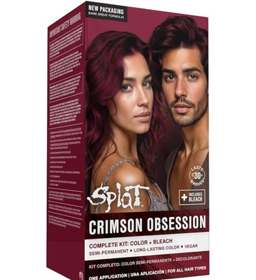 #ad #ad Splat Crimson Semi Permanent Vegan Hair Color Kit with Bleach for All Hair Types $12.30