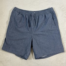 Columbia Men  s Chambray Blue Drawstring Shorts Large Casual Hybrid 8 Inseam