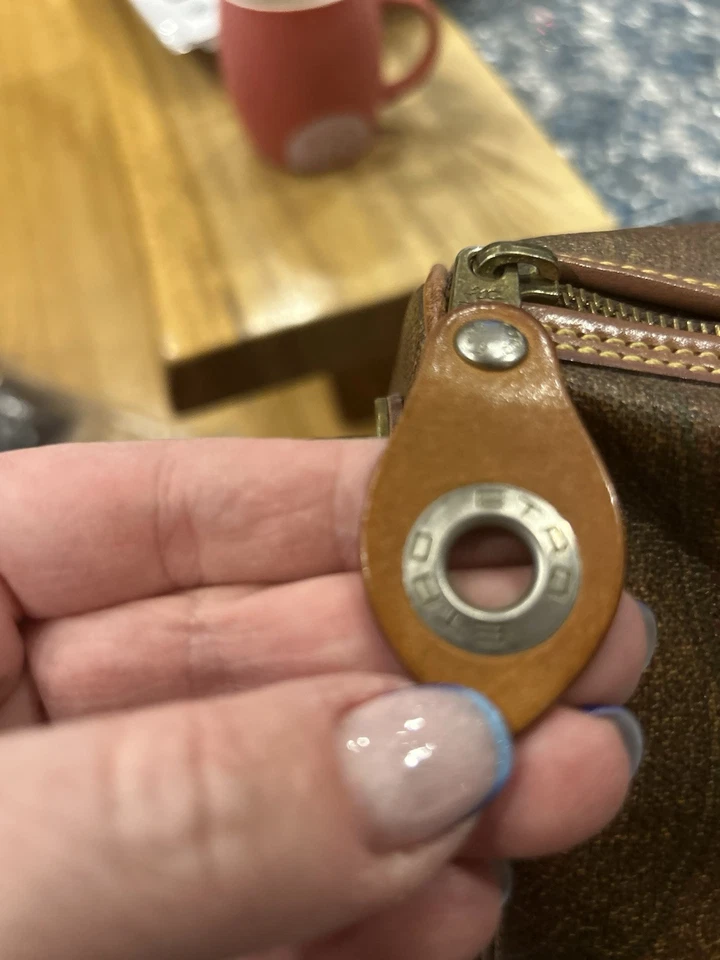 Bolso Etro Boston Paisley Marrón Beige PVC Cuero Mujer Auténtico Usado Foto 4 de 4