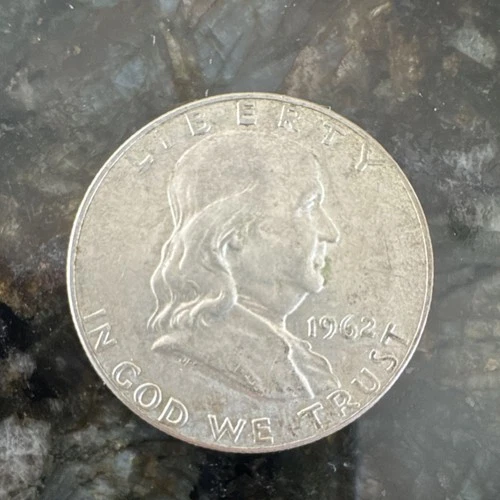1962 Franklin Half Dollar 50C 90% Silver Circulated Business Strike Coin