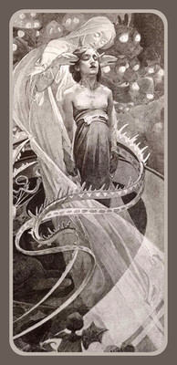 ALPHONSE MUCHA Lead Us Not Into Temptation Art - Laminated Bookmark - 2.5 x 6 in