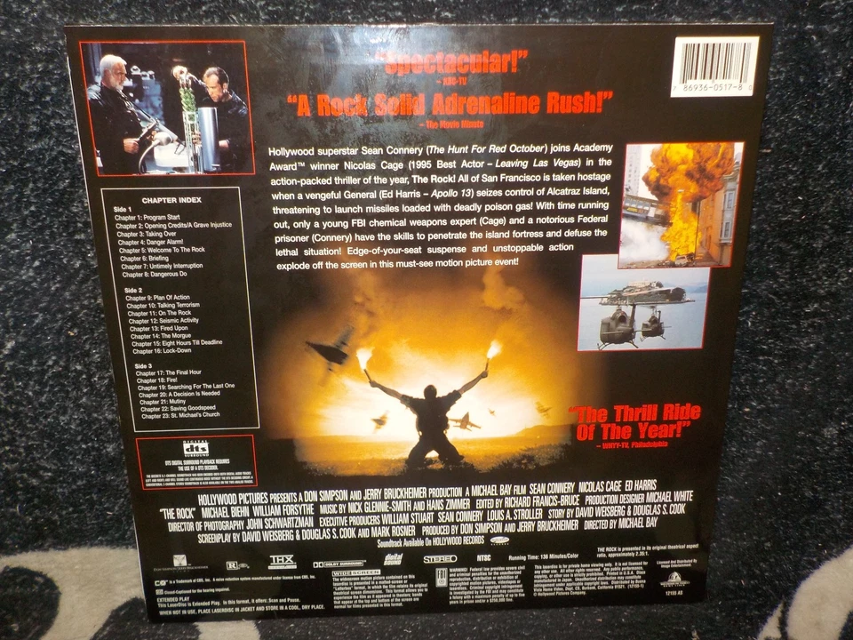 Рок DTS широкоэкранный лазерный диск LD Шон Коннери Николас Кейдж Бесплатная доставка - Изображение 2 из 4