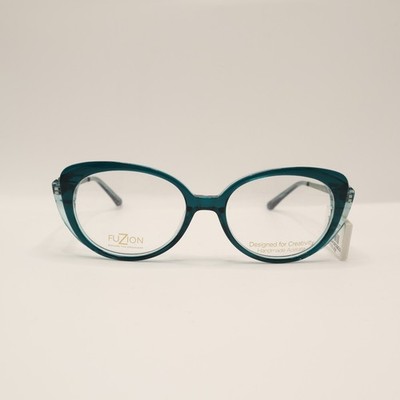 FUZION FUKT11 EE Brille Damen Brillenfassung Petrol Blau Cat Eye Gr 48 15 130