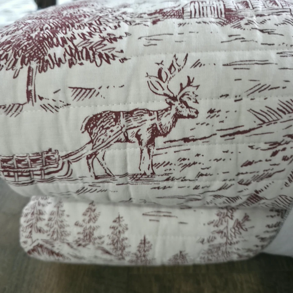 Brooks Brothers Alpine Christmas Quilt King + 2 fundas | Espalda a rayas rojas blancas Foto 4 de 4