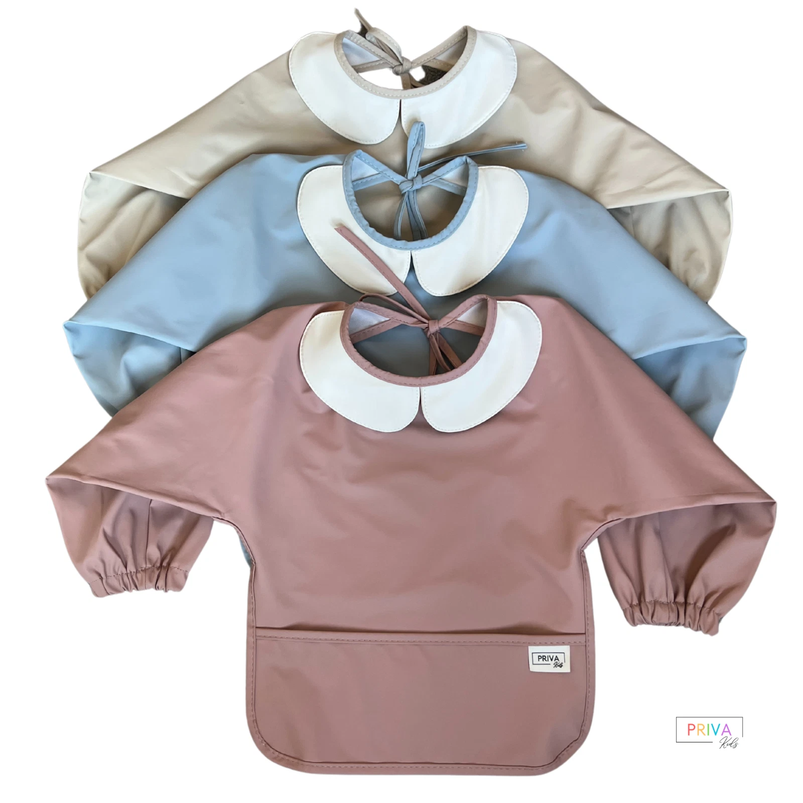 2 Pack Waterproof Long Sleeve Baby Bibs Dusky Pink & Beige Weaning Smock Toddler
Opens in a new wind