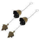2pcs Japanese Chime Cast Iron Maple Leaf Bell Bronze Doorbell