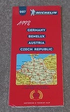1998 Michelin Map 987 Germany Benelux Austria Czech Republic Road Map