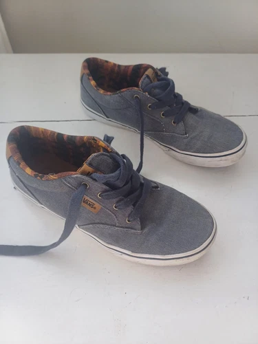 Scarpe da skate Vans Off The Wall TB4R bambini giovani blu tela scarpe da ginnastica basse UK 4