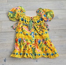 NWT Farm Rio Yellow Summer Garden Mini Dress Small