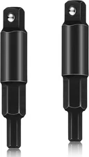 Chumia 2 Pieces HVAC Service Wrench 3/16 to 5/16 Repair Hex Key Adapter Black 