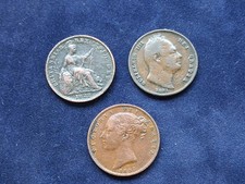 3 ¼d FARTHINGS GEORGE IIII WILLIAM IIII & QUEEN VICTORIA 1822 1831 1853 NICE CND