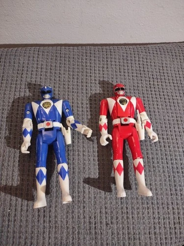 Vintage 1993 Bandai Mighty Morphin Power Rangers Red Jason & Blue 5” Flip Heads