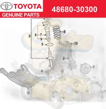 TOYOTA GENUINE 4868030300 SUPPORT ASSY, FRONT SUSPENSION 48680-30300