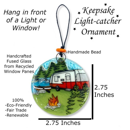 Decorazione albero di Natale camper Ruth's Ethical Goods - Art Glass Light Catcher - Foto 3 di 4