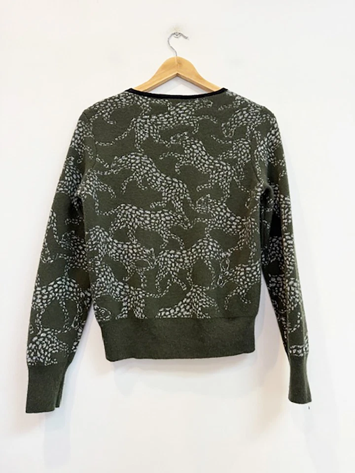 Designer Dries Van Noten Size S Green & Silver Cashmere Blend Women's Jumper - Image 2 of 4