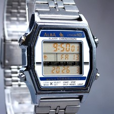 Orologio Uomo Digitale Vintage 1987 SEIKO ALBA W041-5030 Alarm Chrono...