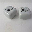 DEUX VASES PIQUE-FLEURS Pierre Lèbe Virebent céramique porcelaine Vintage 70