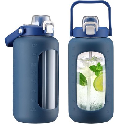 Forward Observations Group 水筒 1000ml 72oz Glass Water Bottle with 2-IN-1 Straw &Chug Lid, Large