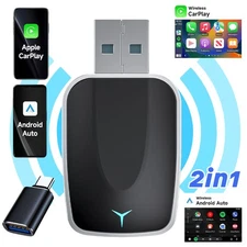 2 In 1 CarPlay Box Wireless Android Auto Connection Wired to Wireless Conversion