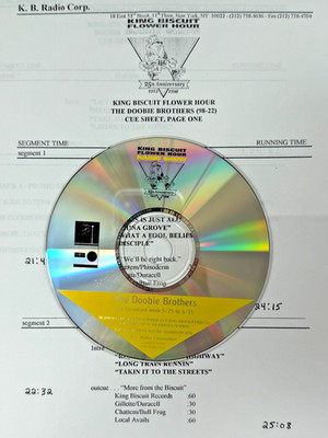 The Doobie Brothers Rare Radio Concert CD The King Biscuit Flower Hour Cue sheet
