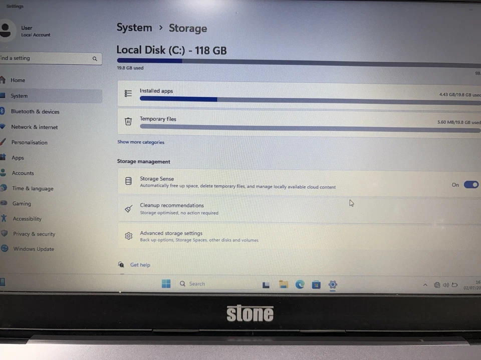 Stonebook Pro P10A Laptop 15.6" Intel i3-6100 8GB RAM 128GB SSD DEAD BATTERY LCD - Image 3 of 4