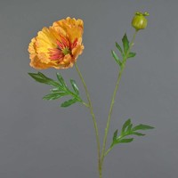 Artplants KüNstliche Mohnblume Edessa, Orange-Gelb, 80Cm