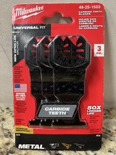 Milwaukee 49-25-1503 3Pk Universal Fit Oscillating Multi-Tool Metal 3 Blades