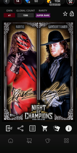 DIGITAL TOPPS SLAM Night of Champions - Kane & Undertaker Duals signature