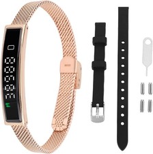 Vikye Reloj Inteligente Rastreador de Salud Bluetooth Impermeable Pulsera Inteligente Dorado