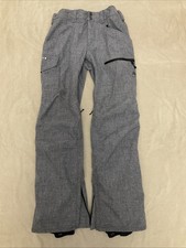 Burton Xs Snowpants Adult Grey Cargo And Zipper Pockets Snowboard Ski