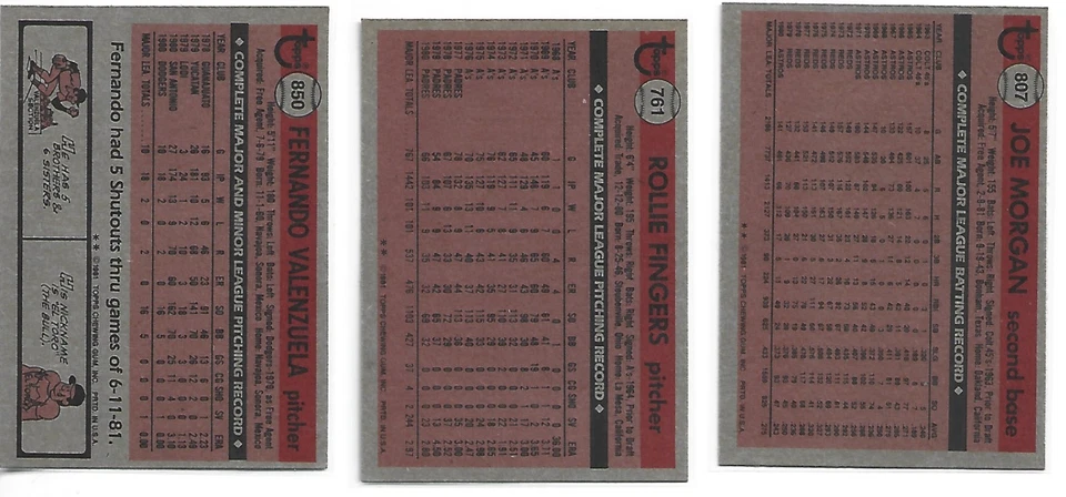 Juego completo de béisbol Topps Traded 1981 727-858-Ainge/Raines/Valenzuela Foto 4 de 4