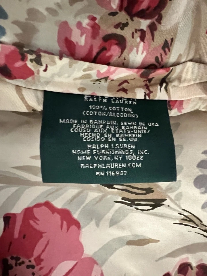 NOVO Edredom Queen Completo Ralph Lauren Coastal Garden Floral 100% Algodão 96"x 97" - Imagem 4 de 4