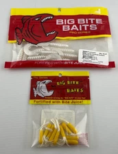 2x Big Bite Baits artificial fishing fish New crappie large curtail