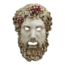 Dionysus Bacchus Greek Roman God Mask Head Sculpture Cast Stone 13.77 in