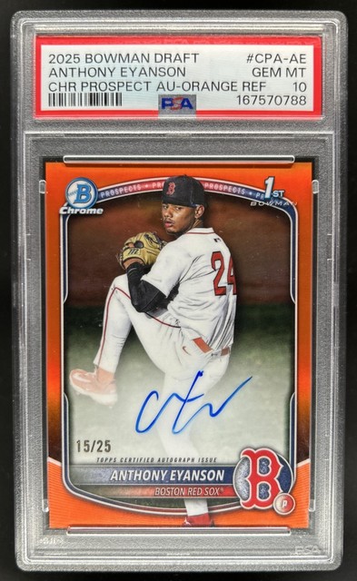 2025 Bowman Draft Anthony Eyanson Chrome Auto Orange Refractor 1st #/25 PSA 10