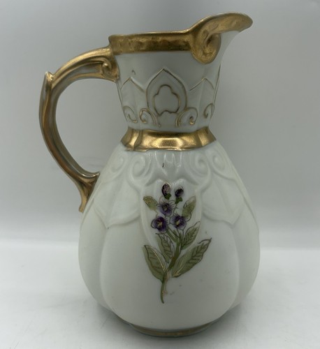 Antigua jarra de porcelana Royal Worcester pintada a mano 7297C - Imagen 2 de 7