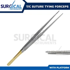 T/C Micro Suture Tying Forceps 7" With Platform - Medical Surgical German Grade