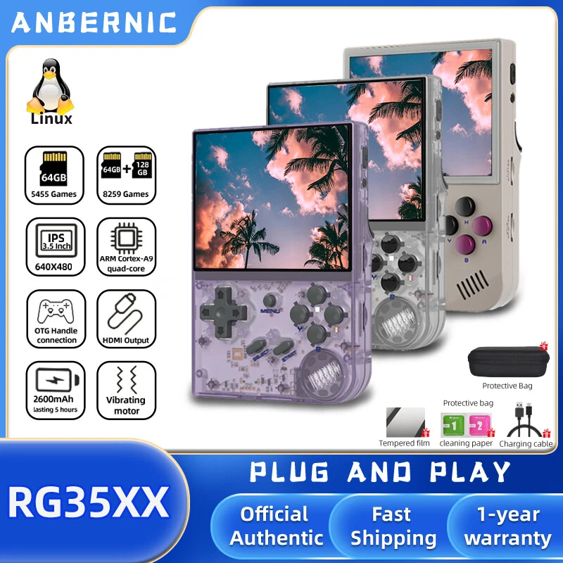 Anbernic Rg35xx Mini Retro Handheld Game Console Linux System 3.5-inch Ips  640*480 Screen Game