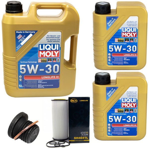 MotoröL Set 5W-30 Liqui Moly 7 Liter + ÖLfilter + Schraube FüR Audi A4 A6 A8-image