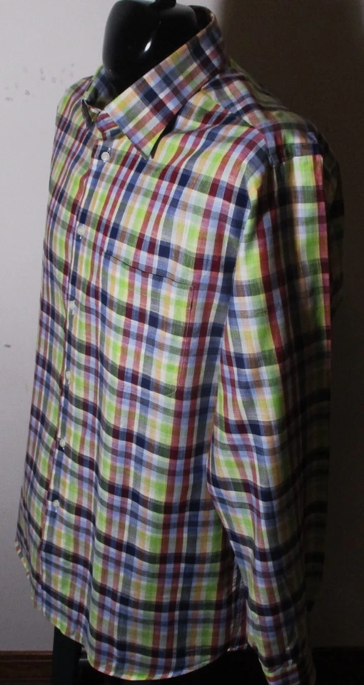 Camisa de lino manga larga verde óxido ST. CROIX "Italia" talla XL Foto 4 de 4