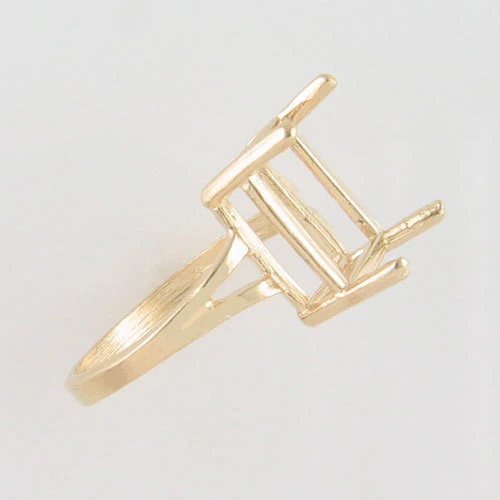 PRE-NOTCHED 12X10MM EMERALD CUT DESIGNER RING 10K YELLOW GOLD SIZE 7 CR33-10KY - Image 3 of 3