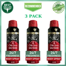 Old Spice Aluminum Free Body Spray for Men, Wolfthorn, 5.1 Oz (Pack of 3)