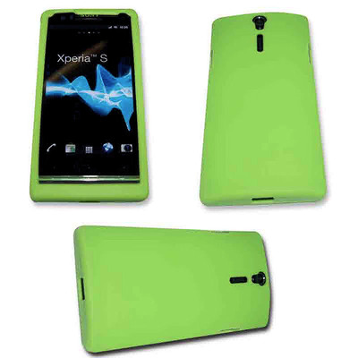 SILIKON TPU HANDY COVER CASE  GRÜN  SONY XPERIA S -  ARC HD + Displayschutzfolie