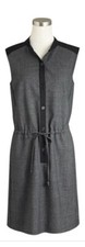 J.Crew Gray  Blouson Drawstring  Dress Size Small Wool Blend Sleeveless
