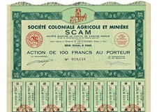 Soci&eacute;t&eacute; Coloniale Agricole et Mini&egrave;re SCAM (Capital 4,5 Mio.)