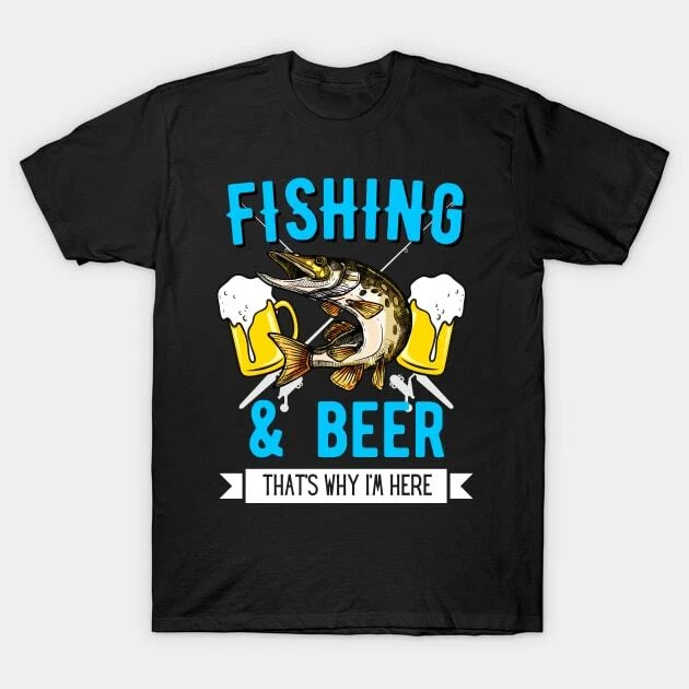 Fishing & Beer Funny Fisherman Angling Design Made in Australia T-Shirt