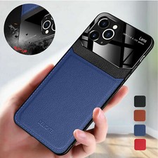 For iPhone 13 Pro Max 11 12 Mini XS XR 876 Plus Leather Silicone Slim Back Cover