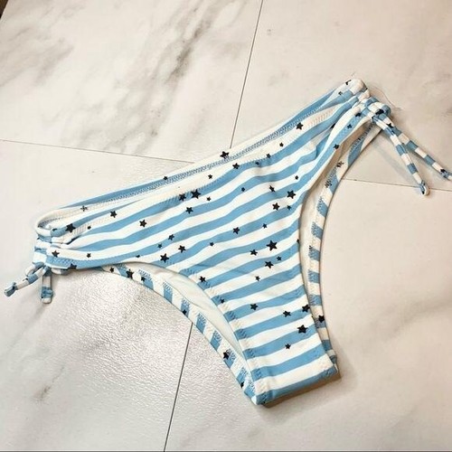 Stripes blue cheeky bikini bottom size 