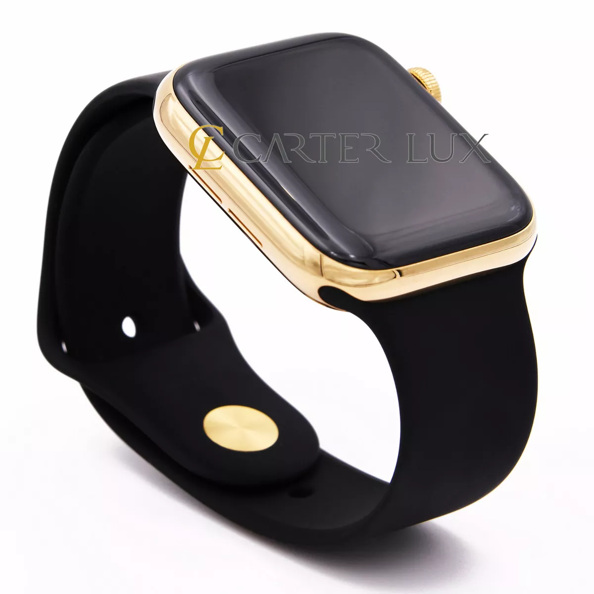 41mm Apple Watch SERIES 9 (GPS + Cellular) Custom 24k Gold Plated w/Black  Sport