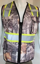 FX High Visibility Reflective Camouflage Safety Vest w/ ID pocket(Small-5XL)